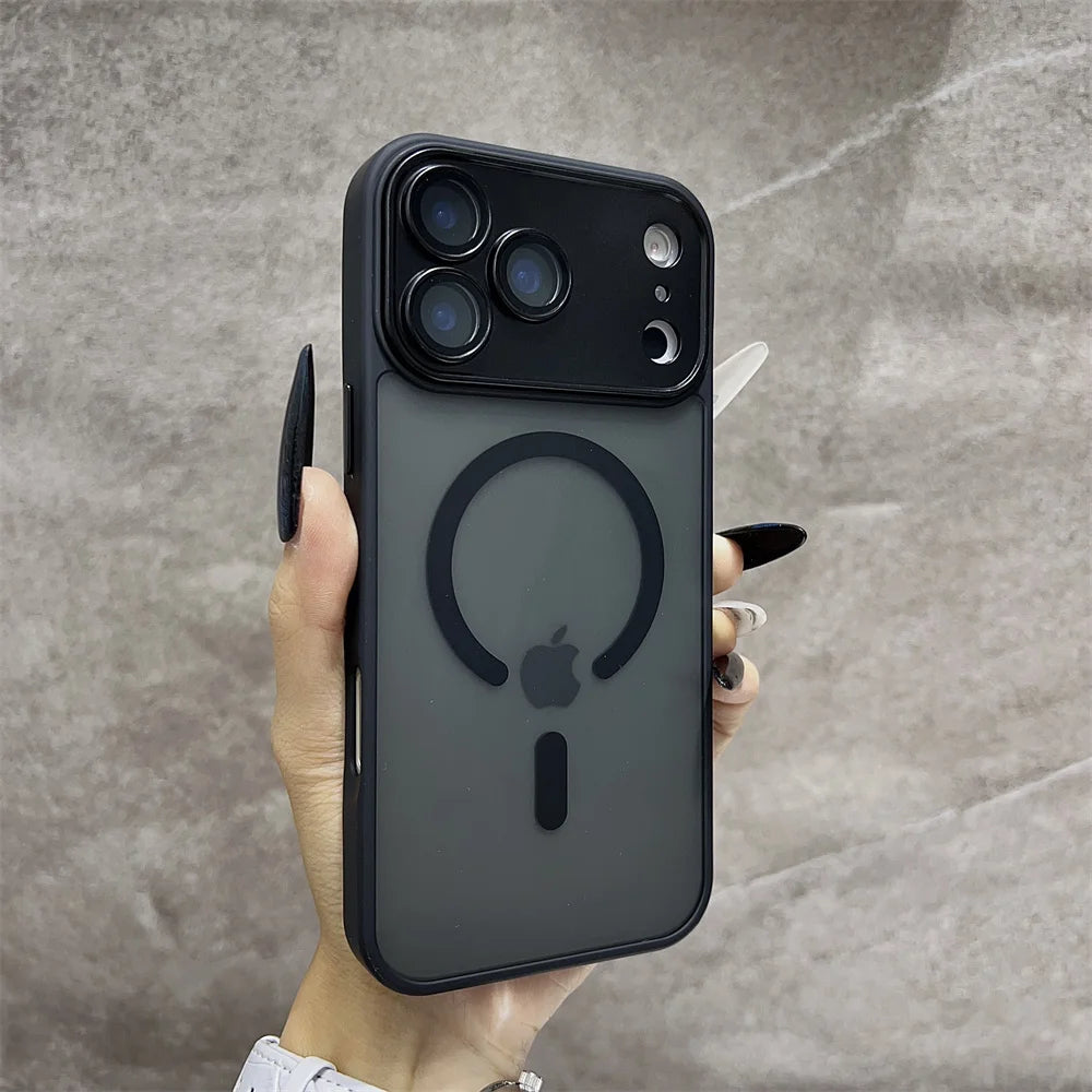 Matte Magnetic Translucent  Wireless Charge Phone Case For iPhone 17 Air 16 15 14 13 12 11 17 Pro Max Magsafe Must-Cover