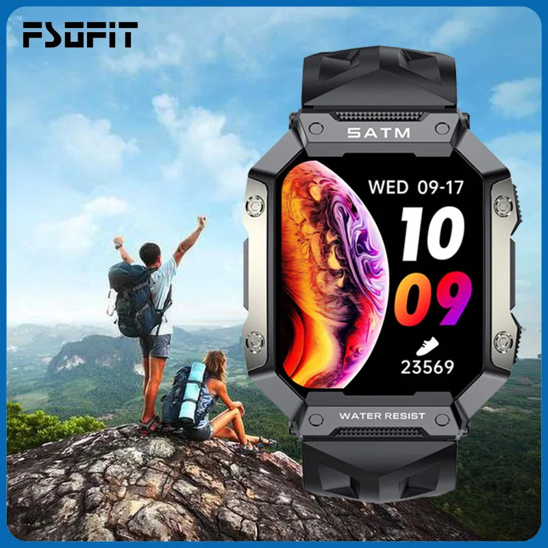 2025 New Outdoor Smart Watch Waterproof Blood Pressure Oxygen Heart Rate Health Fitness Monitor Men Women Sports