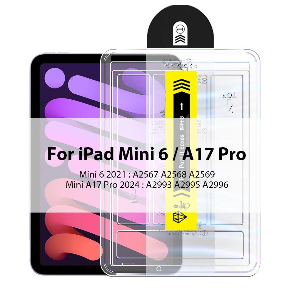 Screen Protector Tempered Glass For Ipad Pro 13 11 M4 12.9 A16 10 9 10th 9th Generation Air 5 4 3 M3 M2 Mini A17 7 6 Accessories