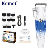 Kemei Professional Hair Clipper – DLC Blade, Cordless, 8800RPM Motor