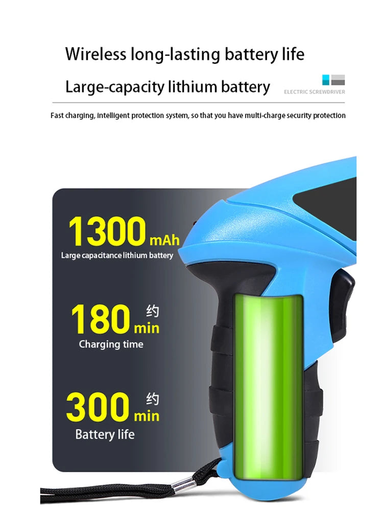 JANGKLIFE 3.6V Cordless Electric Screwdriver – Rechargeable 1300mAh Mini Drill Power Tool for Home DIY