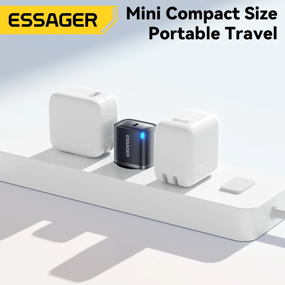 Essager Mini 30W Type C Charger PD QC3.0 Fast Type C For iPhone 16 15 14 13 Pro Samsung S25 Xiaomi iPad Travel