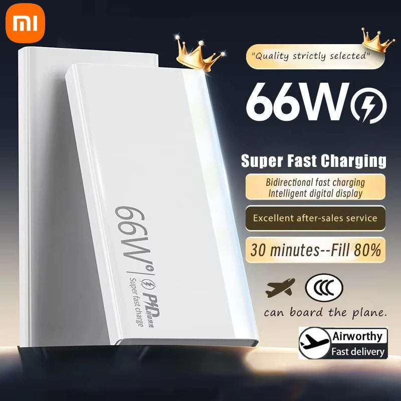 Xiaomi 200000mAh Power Bank – 66W Super Fast Charging with LED Display & PD 20W Cable