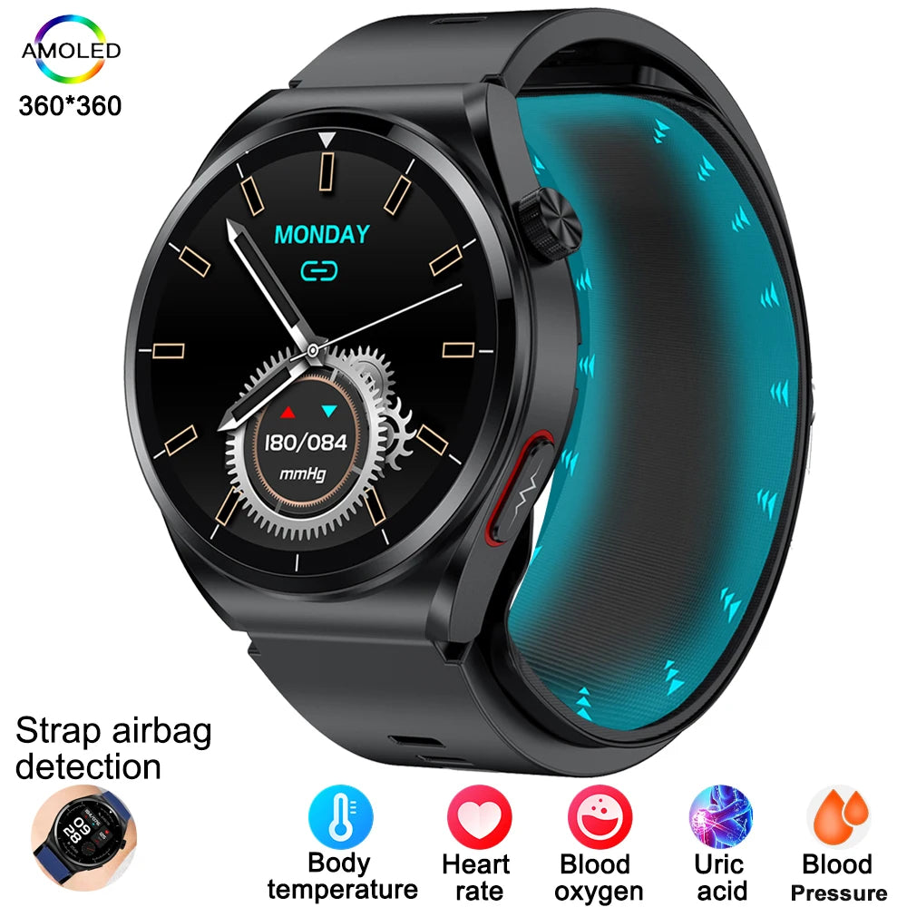 Smart Watch 2025 New For huawei Airbag air Pump ECG Blood Pressure watch Uric Acid  Lipids health mens waterproof