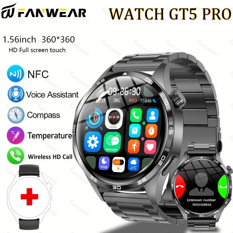 For Huawei WATCH GT5pro 2025 new men's watch Bluetooth call AI voice 100+ sports mode ip68 waterproof heart rate monitoring NFC