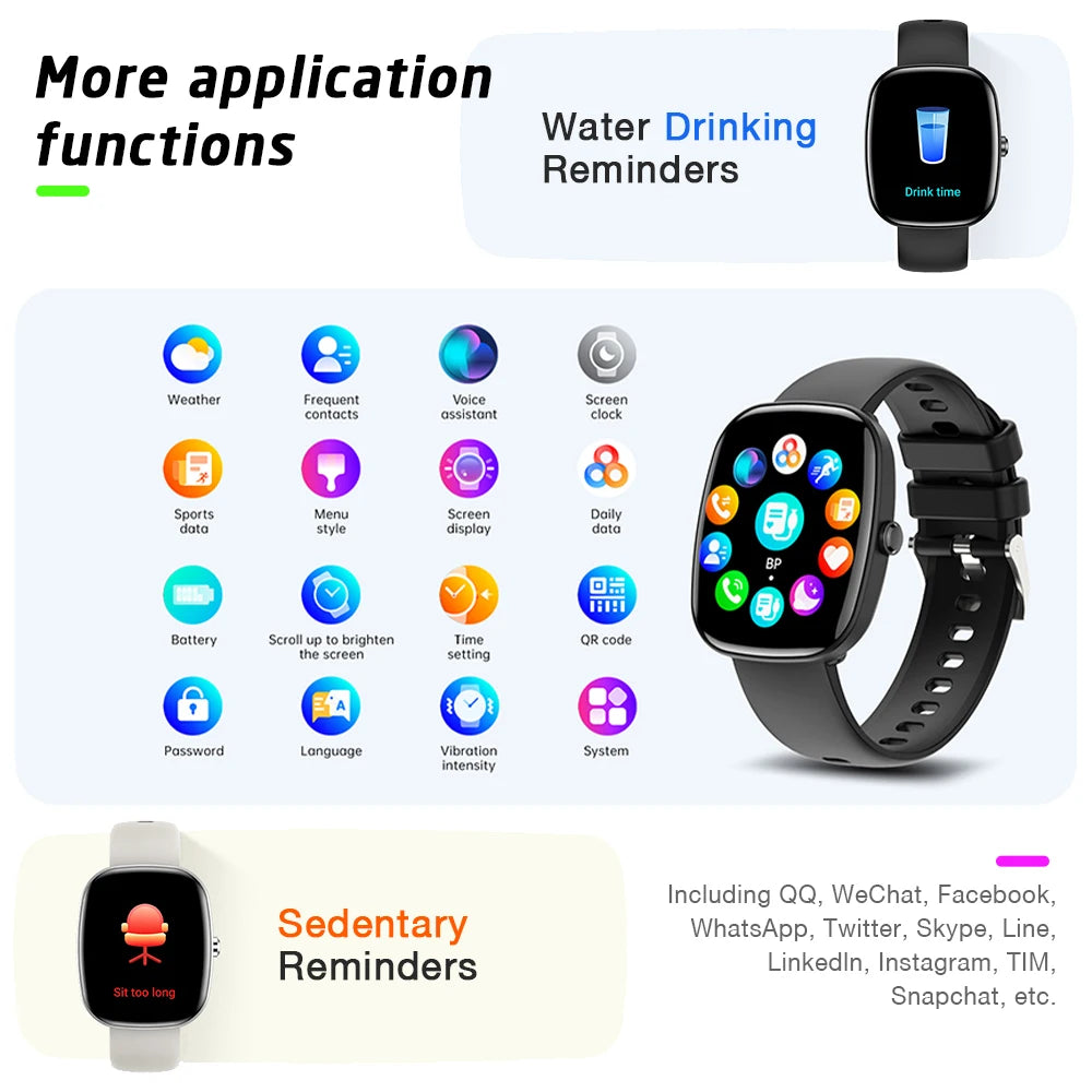 1.83'Huafit S5 Smart Watch with Message Answer Call IP68 Sleep Monitoring Sports Pedometer Information Alerts For iPhone Android