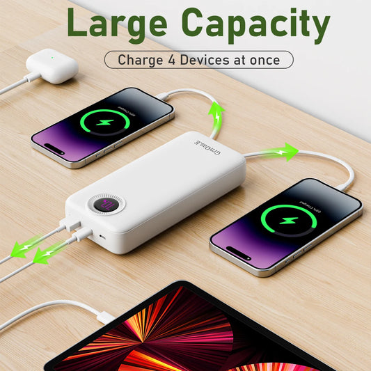 20000mAh Portable Fast   Charger 22.5W 5 outputs 2 inputs compatible with iPhone 16/15 Pro/Pro Max Samsung