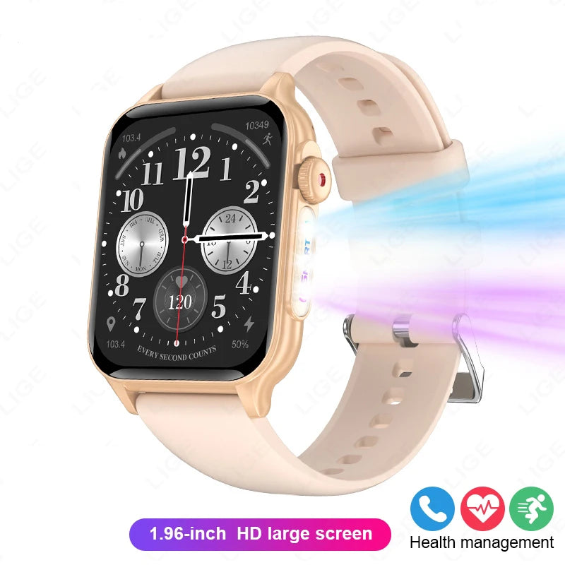 2025 New Smart Watch Men IP67 Outdoor Sports Dazzling Color Breathing Light  Health Monitor 1.96" BT Call P6