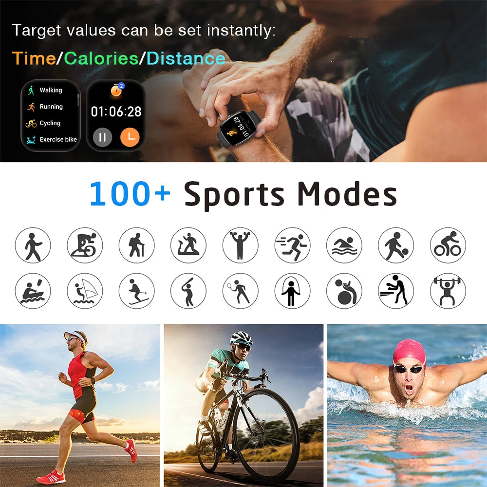 1.83'Huafit S5 Smart Watch with Message Answer Call IP68 Sleep Monitoring Sports Pedometer Information Alerts For iPhone Android