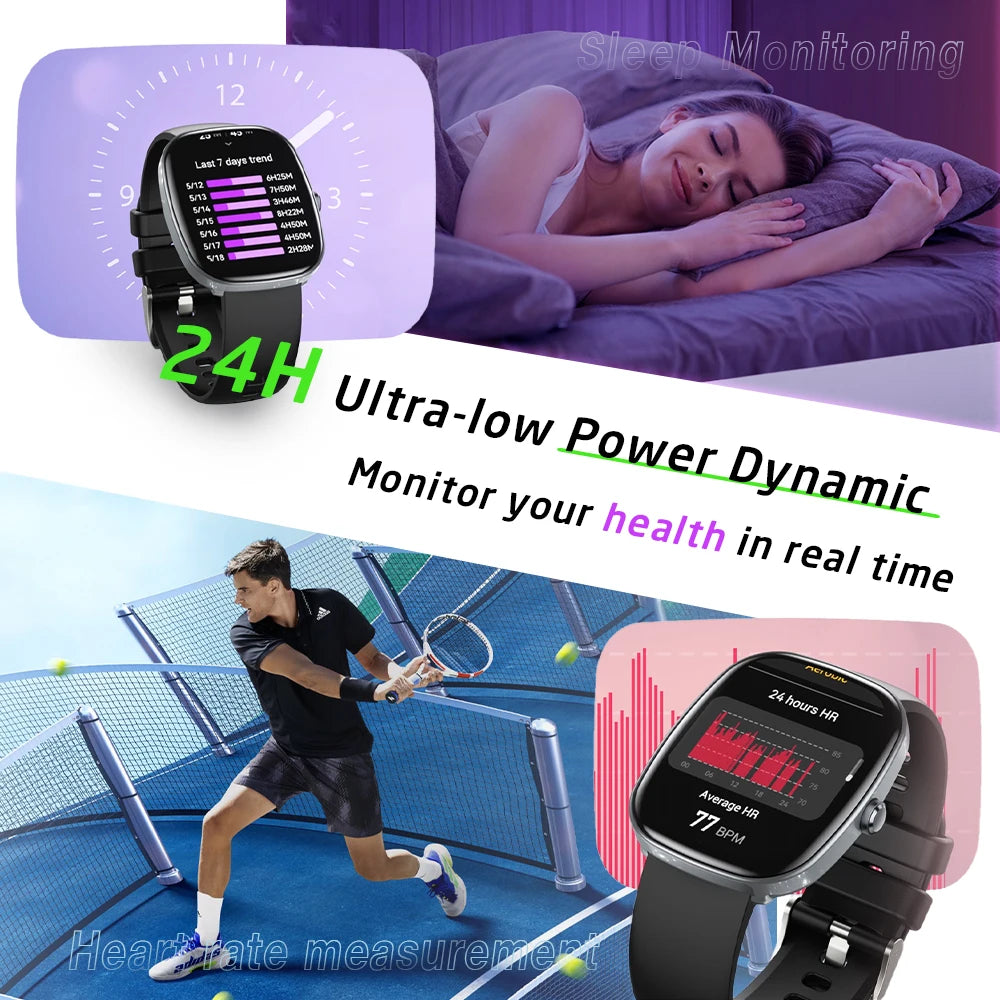 1.83'Huafit S5 Smart Watch with Message Answer Call IP68 Sleep Monitoring Sports Pedometer Information Alerts For iPhone Android