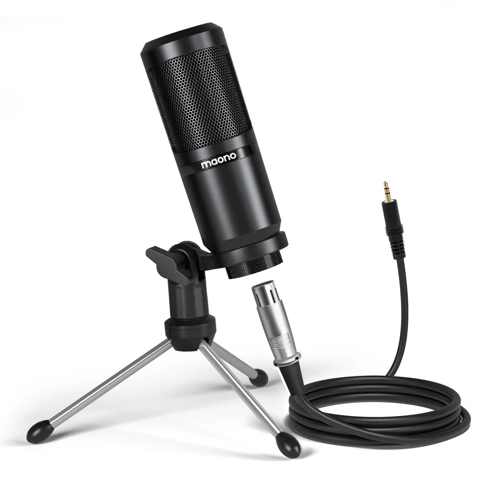 Maono PM360TR Condenser Microphone – 3.5mm Mic for PC, Phone, YouTube & Recording
