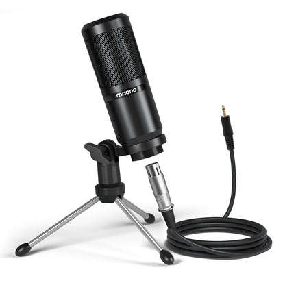 Maono PM360TR Condenser Microphone – 3.5mm Mic for PC, Phone, YouTube & Recording