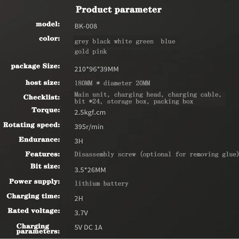 TBK 008 8-Speed Adjustable Electric Screwdriver Set – Precision Tool for Phone Repair & LCD OCA Glue Removal