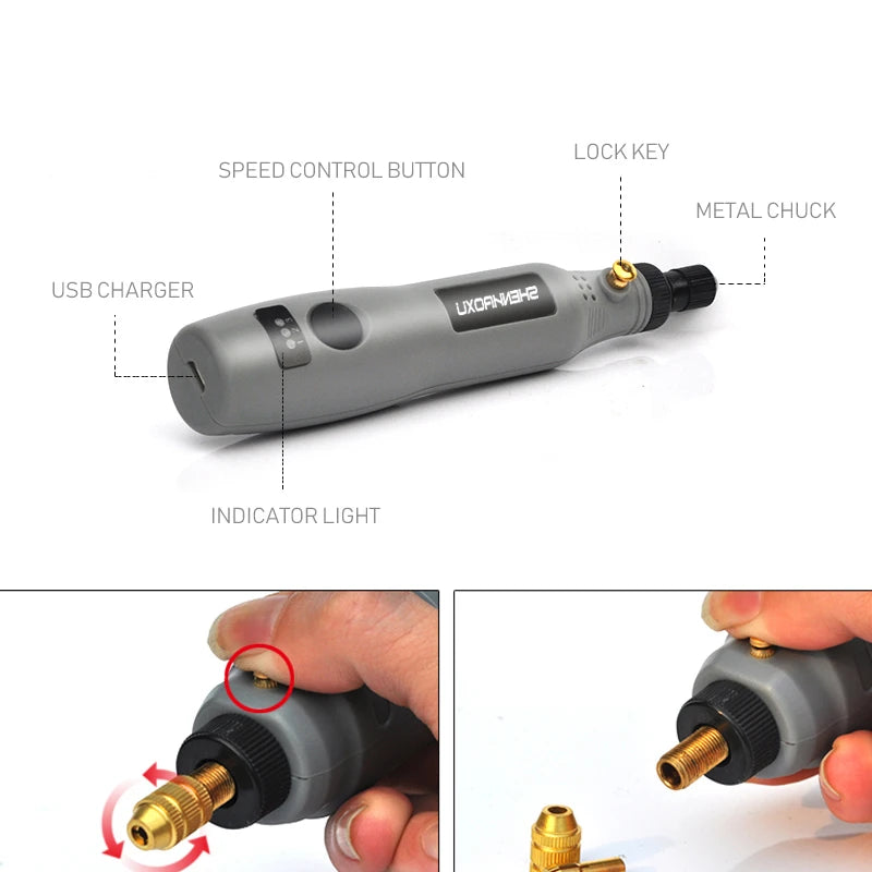 Mini 3.6V Cordless Drill Grinder & Engraving Pen Set – Wireless DIY Tool