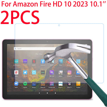 2 Packs Tempered Glass For All-new Amazon Fire HD 10 2023 10.1 inch Protective Film For Fire HD 10 2023
