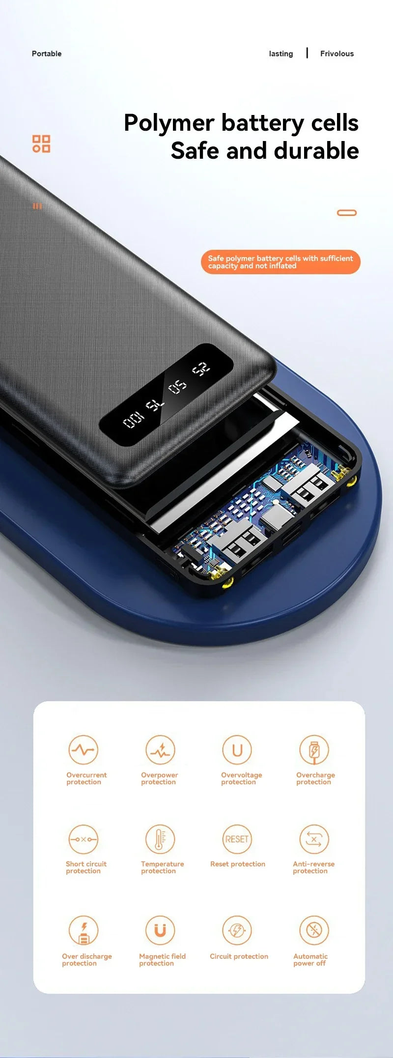 VIVO 200000mAh 120W Power Bank Super Fast Charging Battery High Capacity Digital Display For iPhone Samsung Huawei