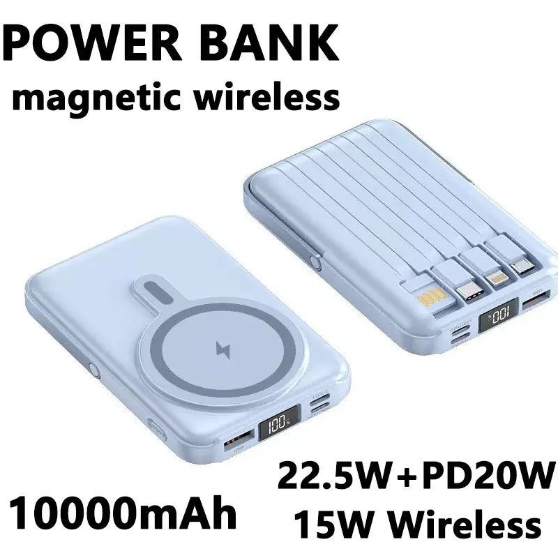 Wireless magnetic power bank 22.5W super fast charging 10000mAh suitable for watches, mobile , lightweight and thin