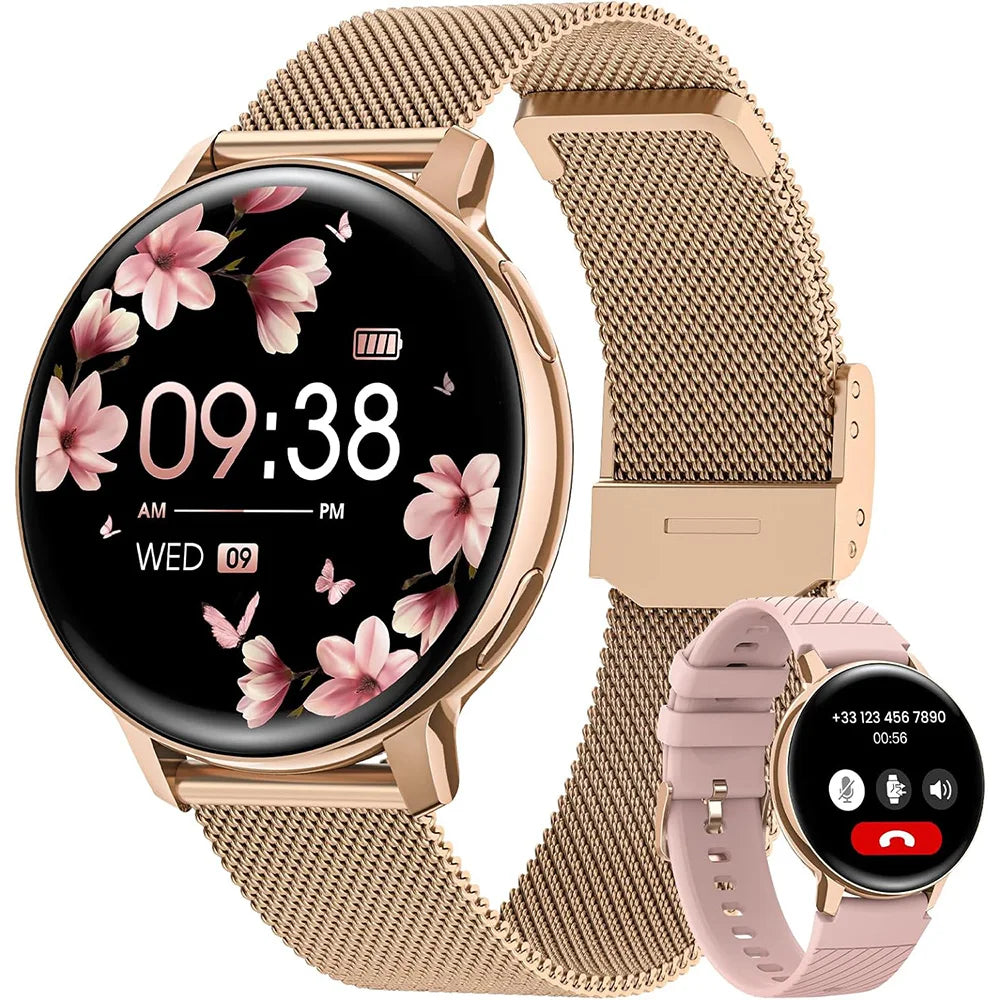 Feminine 1.39'' HD Smart Watch with Menstrual Cycle Tracker Heart Rate & Sleep Monitor IP67 Waterproof Fitness for Women