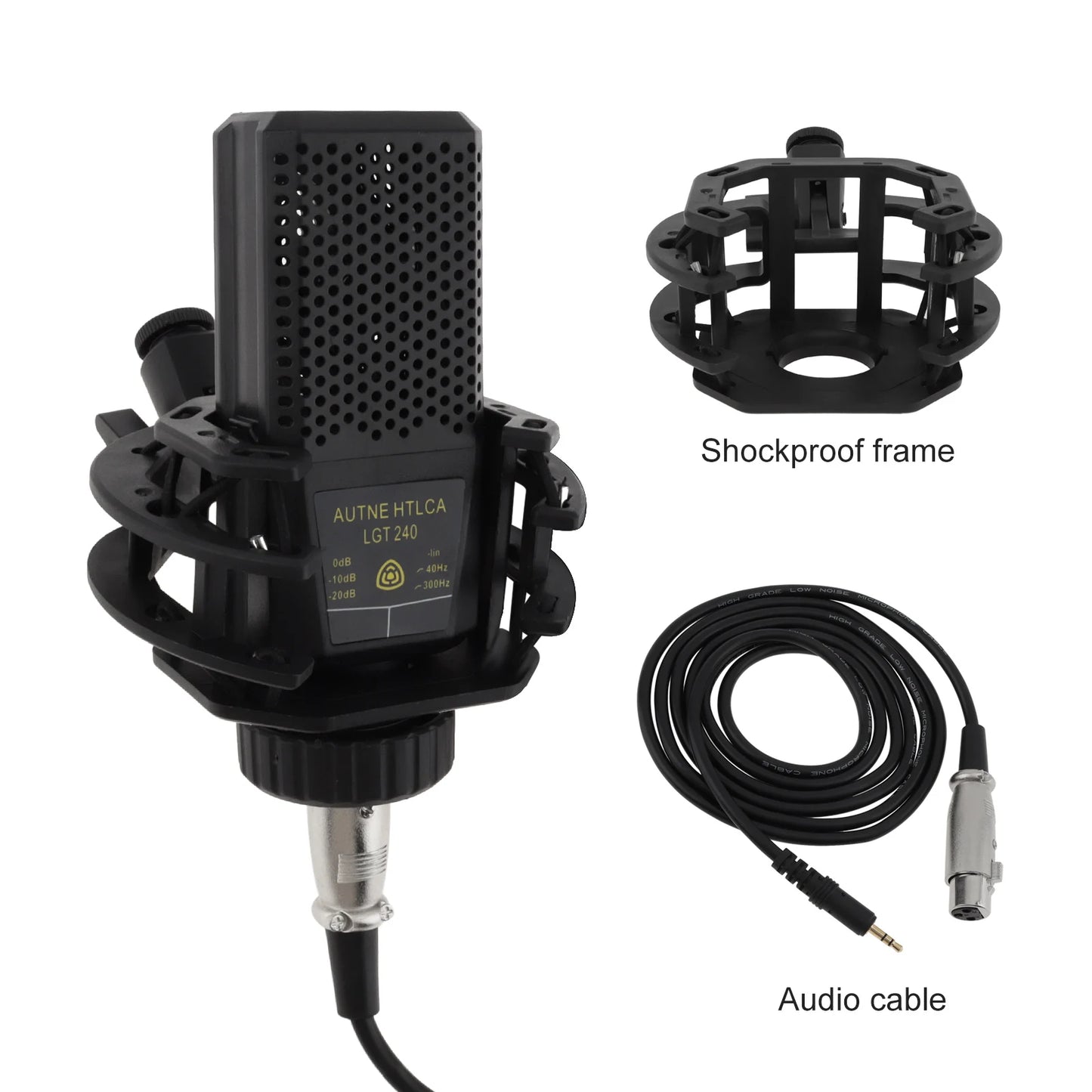 LGT240 Professional Condenser Microphone – Large Diaphragm Mic for PC & Mobile, Live Streaming & K-Song
