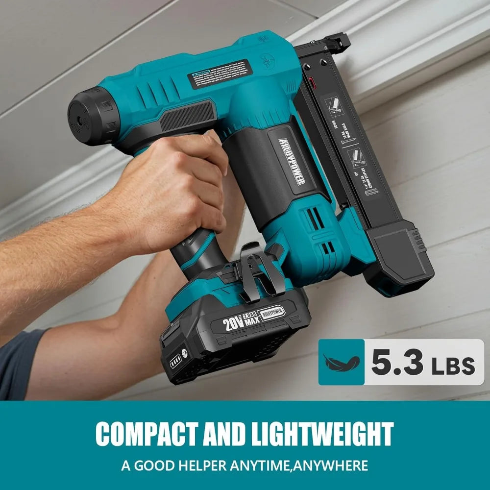 ALLOYPOWER 2-in-1 Cordless Brad Nailer & Stapler – 2.0Ah Battery + Nails & Staples