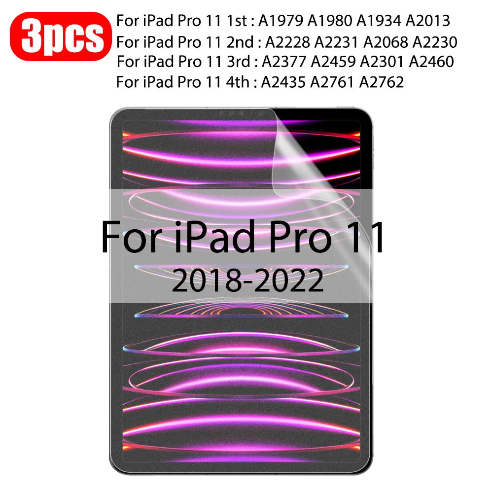 3Pcs Paper Feel Like Screen Protector For ipad Air 11 Pro 13 2024 10th 9th Generation 8 7 6 Air 5 4 Pro 11 12.9 10.5 No Glass