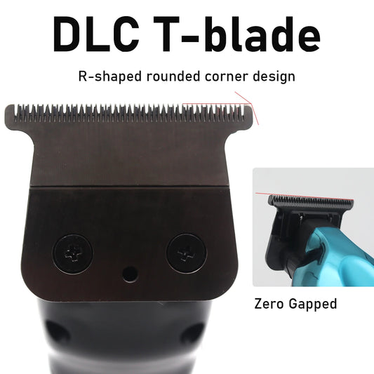 Zero Gapped Hair Trimmer – DLC T-Blade, LED Display, Low Noise, Cordless