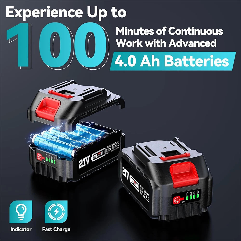 SEESII 2-in-1 Cordless 8" Electric Chainsaw & 3M Pole Pruner