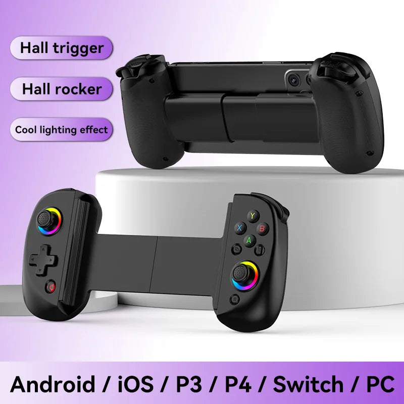 Hot Sale BSP D8 RGB Tablet Controller Wireless Handle For Switch Game Bluetooth Stretching Joystick For P3 P4 Android IOS Gamepa