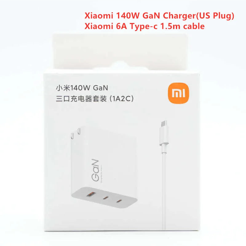 Xiaomi Mi 140W GaN Charger 1A2C Output Support PD QC UFCS Fast Charge For All Phone/Pad/Mac With 1.5m C-C