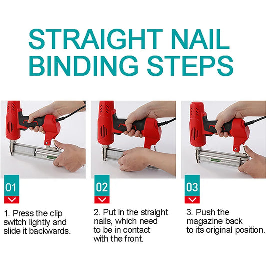 2600W Electric Nail Gun – U-Shaped & F30 for Wood Frame & DIY