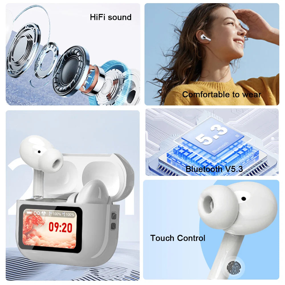 Original GREATWALL TWS Wireless Bluetooth Earphones HiFi HD Call Earbuds Music Headsets Touch Control With Built-In Microphone