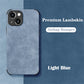 Luxury Shockproof Matte Lambskin Leather Case for iPhone 16 15 14 13 12 11 Pro X XR XS Max 7 8 Plus Soft Fabric Vintage Cover