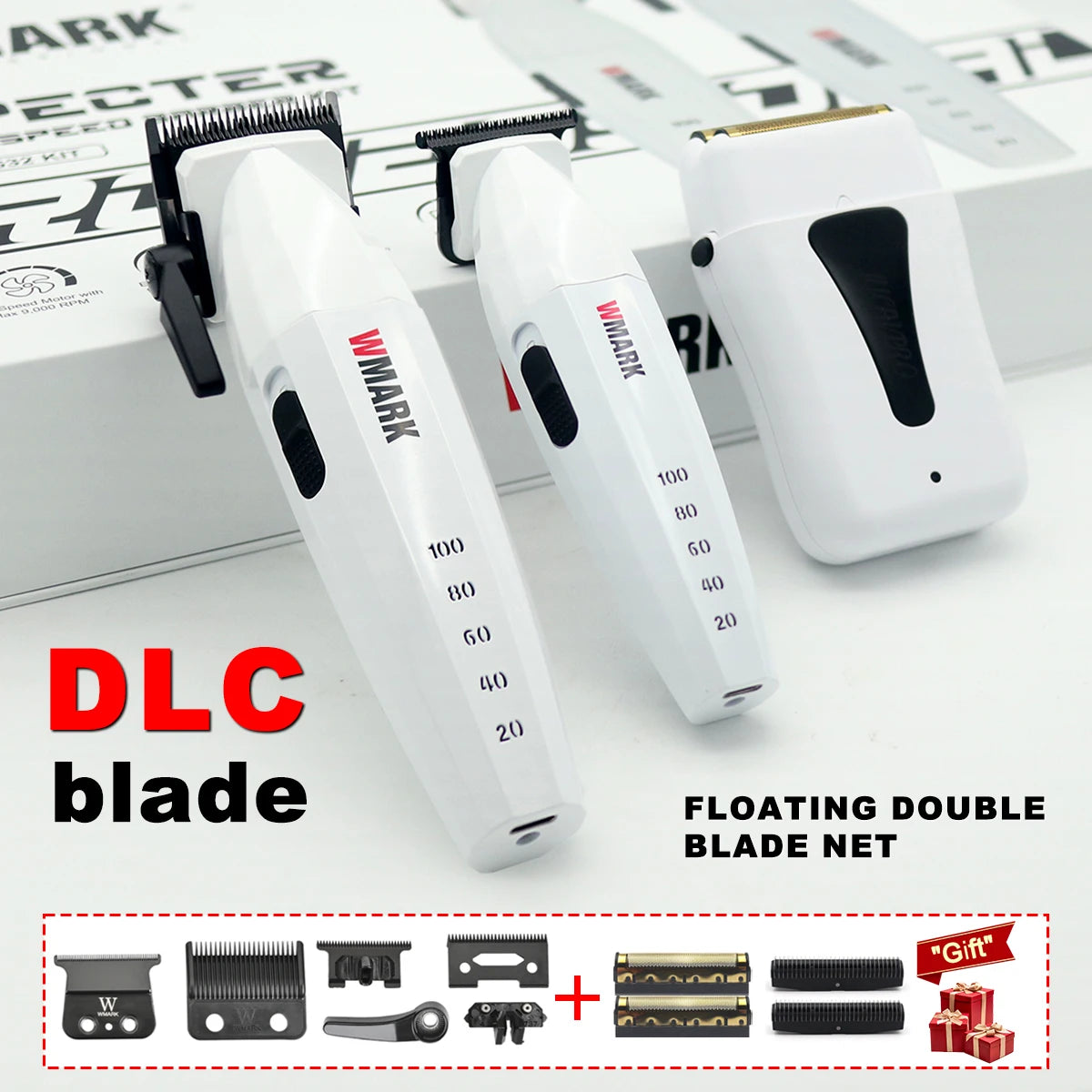 WMARK NG8632KIT & JUCAI JC10000 Professional Hair Clipper Set – DLC Blade, 10000RPM