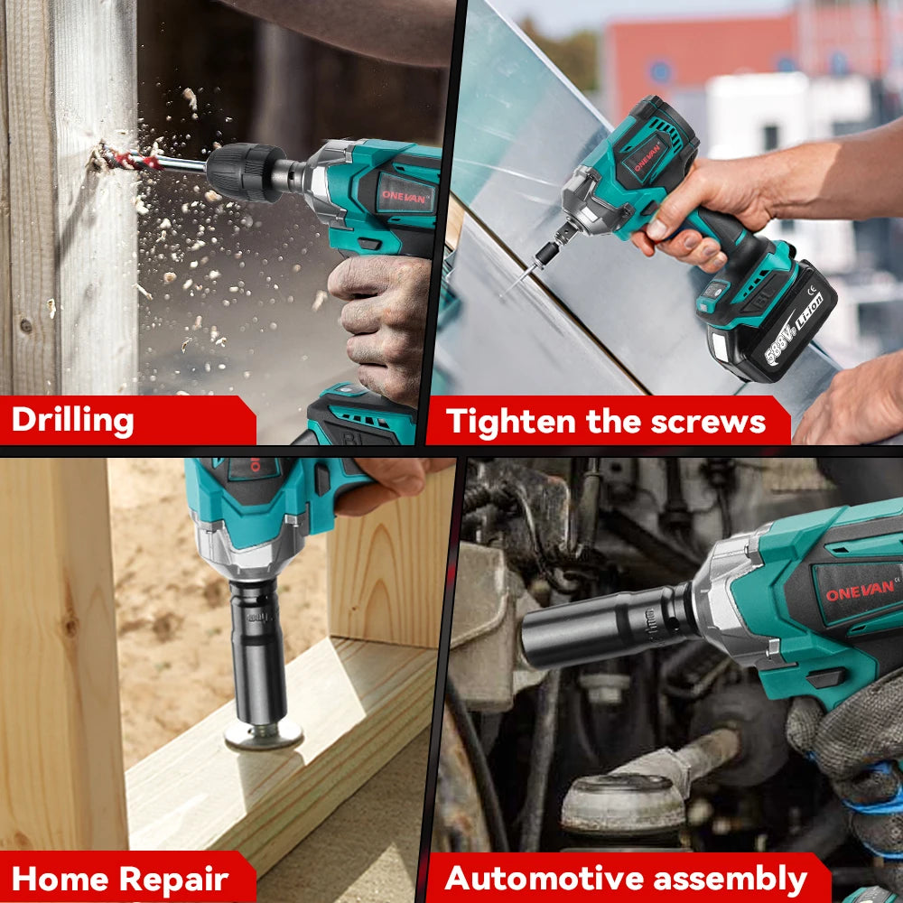 1200N.M Brushless Cordless Impact Wrench for Makita 18V Battery