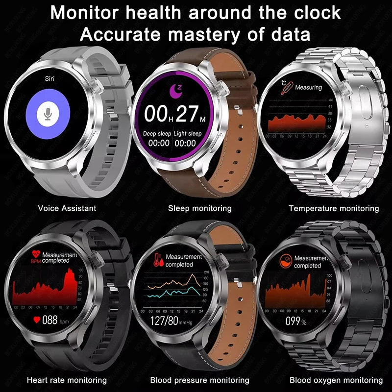 For Huawei 1.85-inch Smart Watch Men Sport Waterproof Fitness Heart Rate Watches Compass GPS Track NFC Bluetooth Call Smartwatch