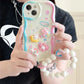 Korean 3D Bear Hang Phone Chain Lanyard Clear Soft Phone Case For iPhone 17 Air 16 15 14 Pro Max 11 13 12 Mini Plus Cute Cover