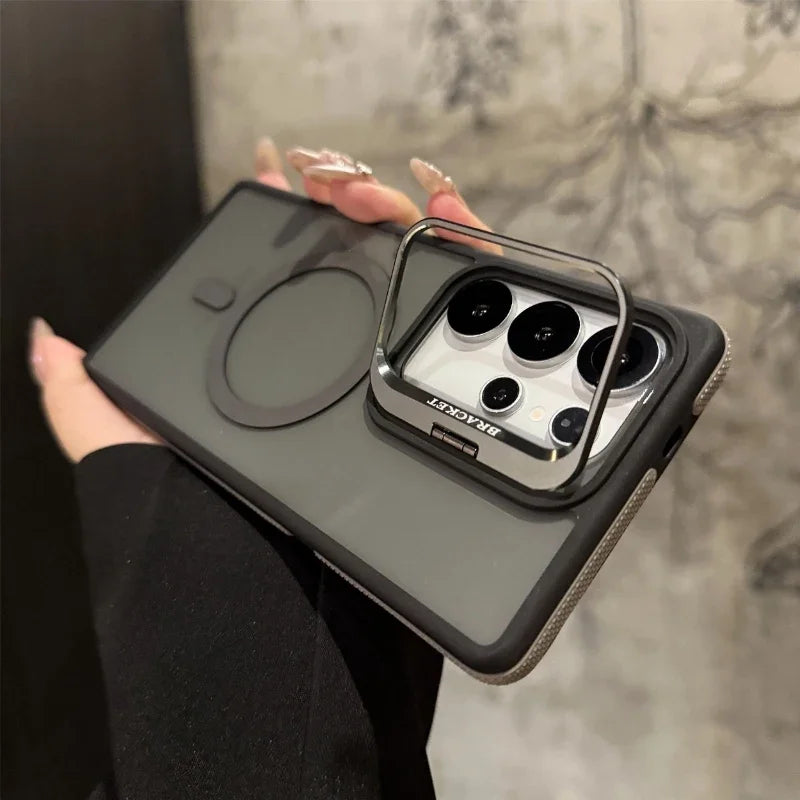 For Magsafe Magnetic Metal Lens Protection Stand Case For  Galaxy Samsung S25 S24 S23  S22 Ultra Plus FE Shockproof Bumper