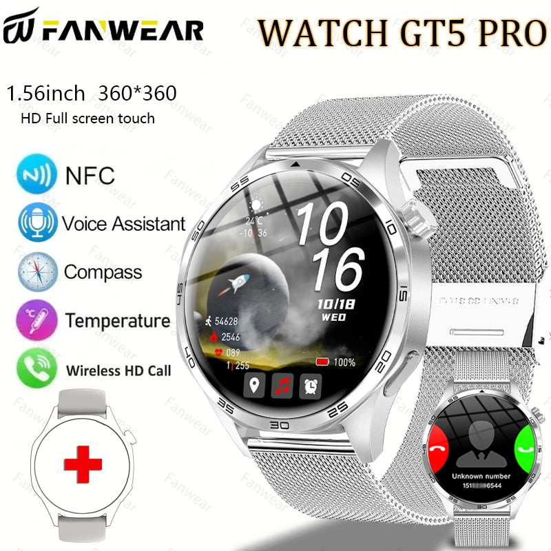 For Huawei WATCH GT5pro 2025 new men's watch Bluetooth call AI voice 100+ sports mode ip68 waterproof heart rate monitoring NFC