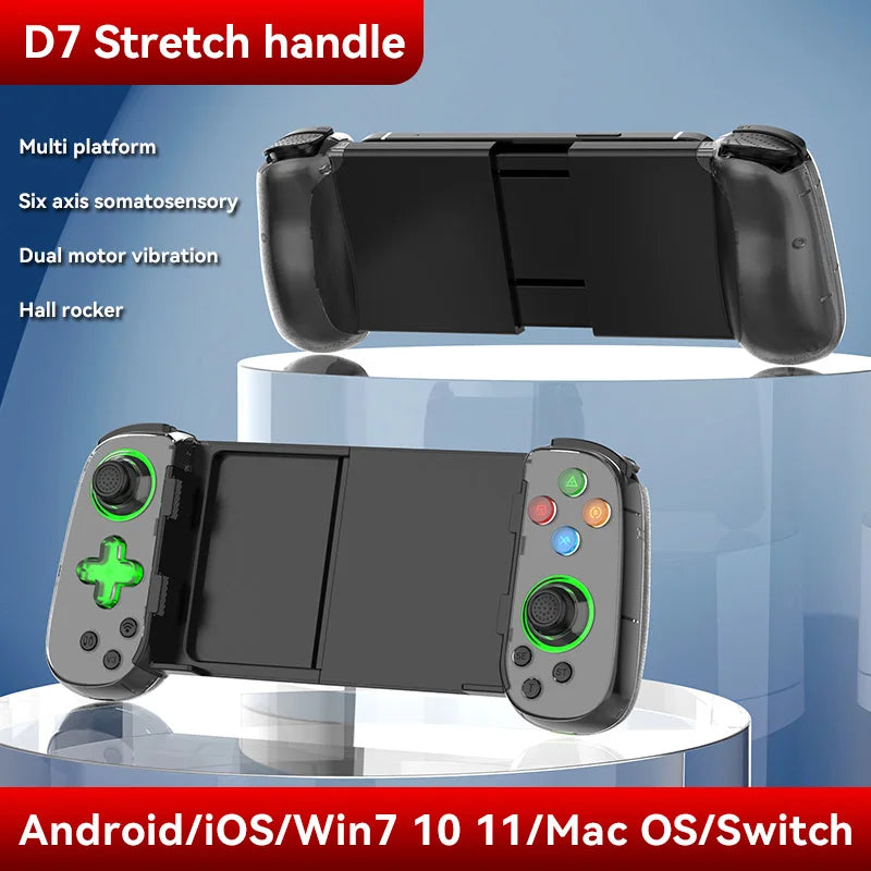 Hot Sale BSP D8 RGB Tablet Controller Wireless Handle For Switch Game Bluetooth Stretching Joystick For P3 P4 Android IOS Gamepa