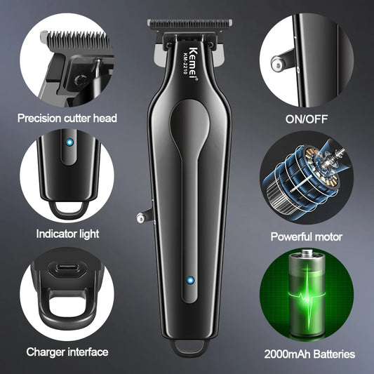 Kemei KM-2210 Professional Hair Trimmer – Adjustable, Rechargeable Hair Cutter