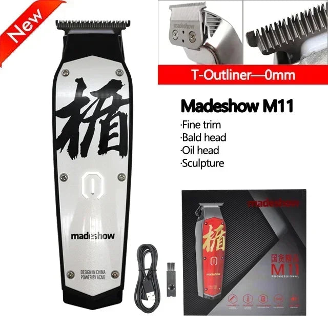 Madeshow M10/M11 Professional Hair Clipper – Titanium Ceramic Blade, 7000RPM Salon Trimmer