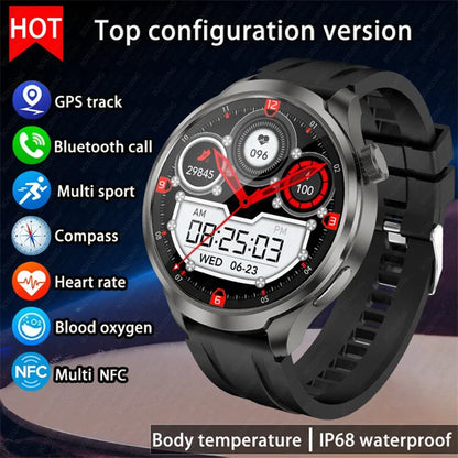 For Huawei 1.85-inch Smart Watch Men Sport Waterproof Fitness Heart Rate Watches Compass GPS Track NFC Bluetooth Call Smartwatch