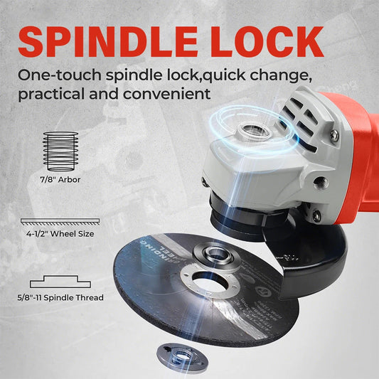 HILDA 1300W 125mm Angle Grinder – Handheld Electric Cutting Tool