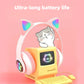 P47M Wireless Headphone Flash Light Cute Cat Bluetooth with Mic Control LED Stereo Music Helmet Phone Bluetooth