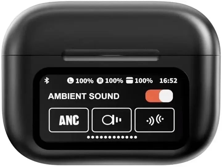 A9Pro Black in Ear Multi Function Touch Screen Wireless Bluetooth Earphones Compatible with Dual System 5.4 Bluetooth Waterproof