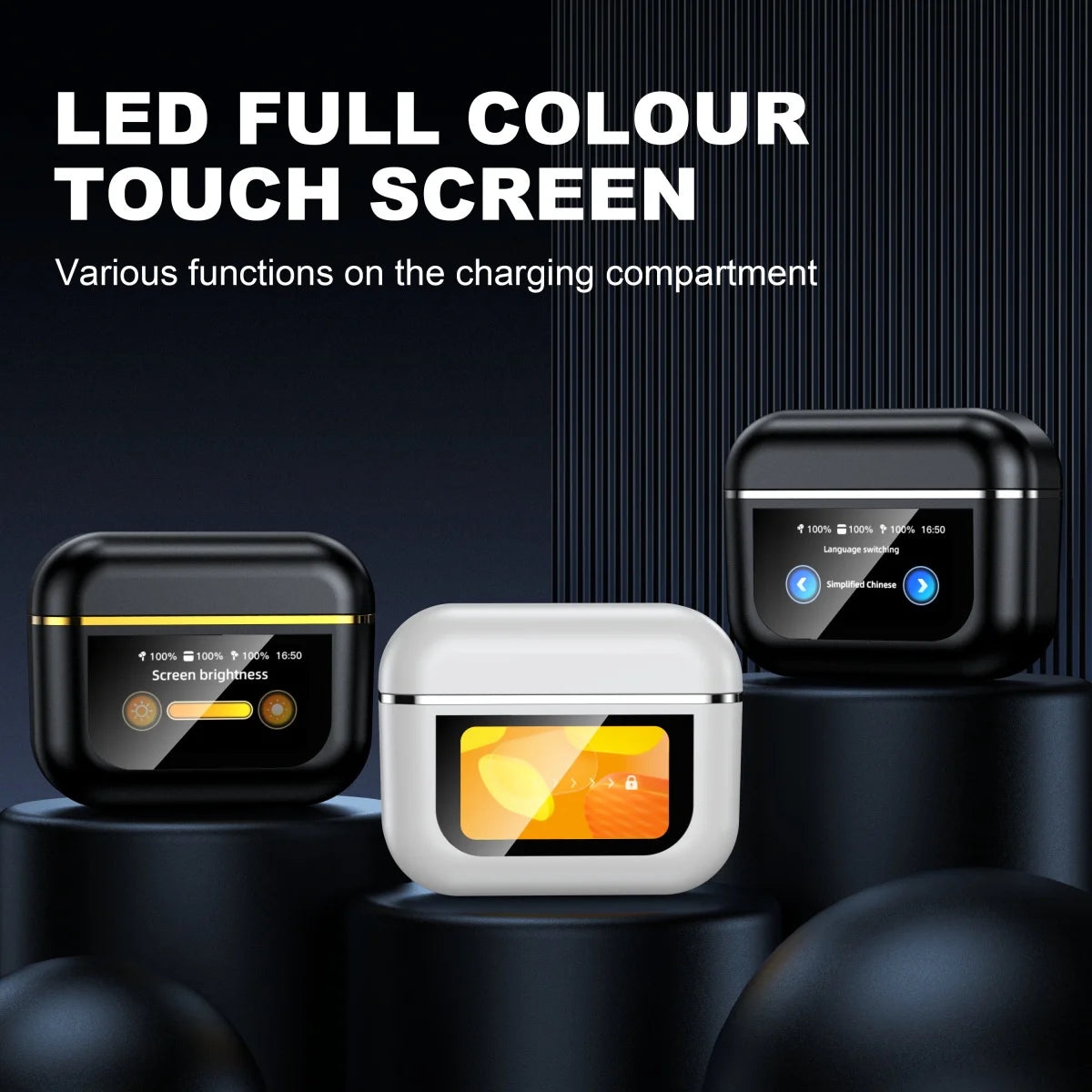 Bluetooth Headphones 5.3 Wireless Sports Headphones Anc+Enc Active Noise-Cancelling Wireless Earbuds Advanced Music Headphones