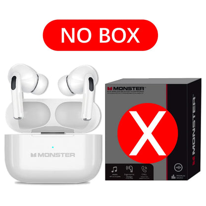 MONSTER Wireless Bluetooth 5.3 Earphones LCD Touch Screen Headphones ANC Noise Reduction Headset Built In HD Mic  Music Earbuds