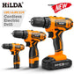HILDA 12V 16.8V 21V  Drill Electric Screwdriver Mini Wireless Power Driver DC Lithium-Ion Battery Power Tools