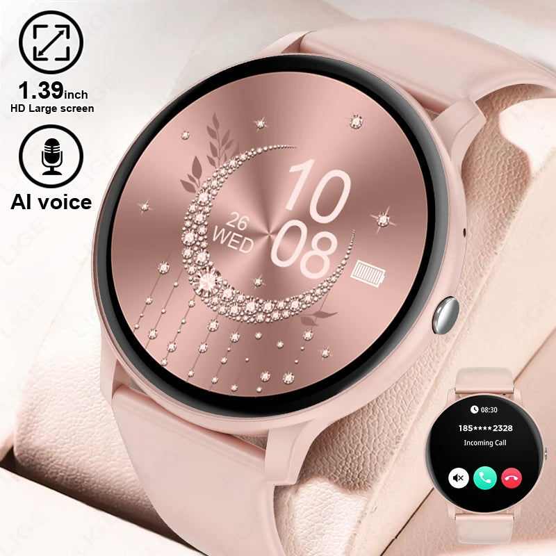 LIGE Smart Watch Women Men Bluetooth Call Sports Fitness Heart Rate Health Monitor Smartwatch Ladies For Android iOS