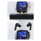 Wireless Bluetooth-Compatible Earphones Color LCD Screen Earbuds Stereo Earphones Black-[Y03A]